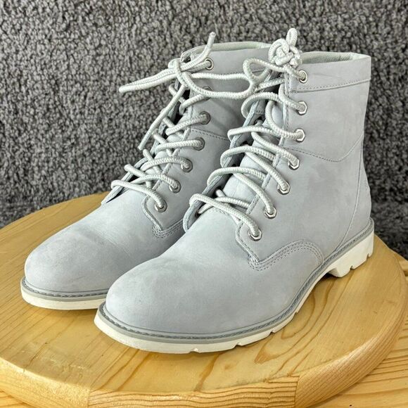 Timberland Campton Boots Womens 8.5 Nubuck Leather Light Gray Waterproof - Picture 2 of 9